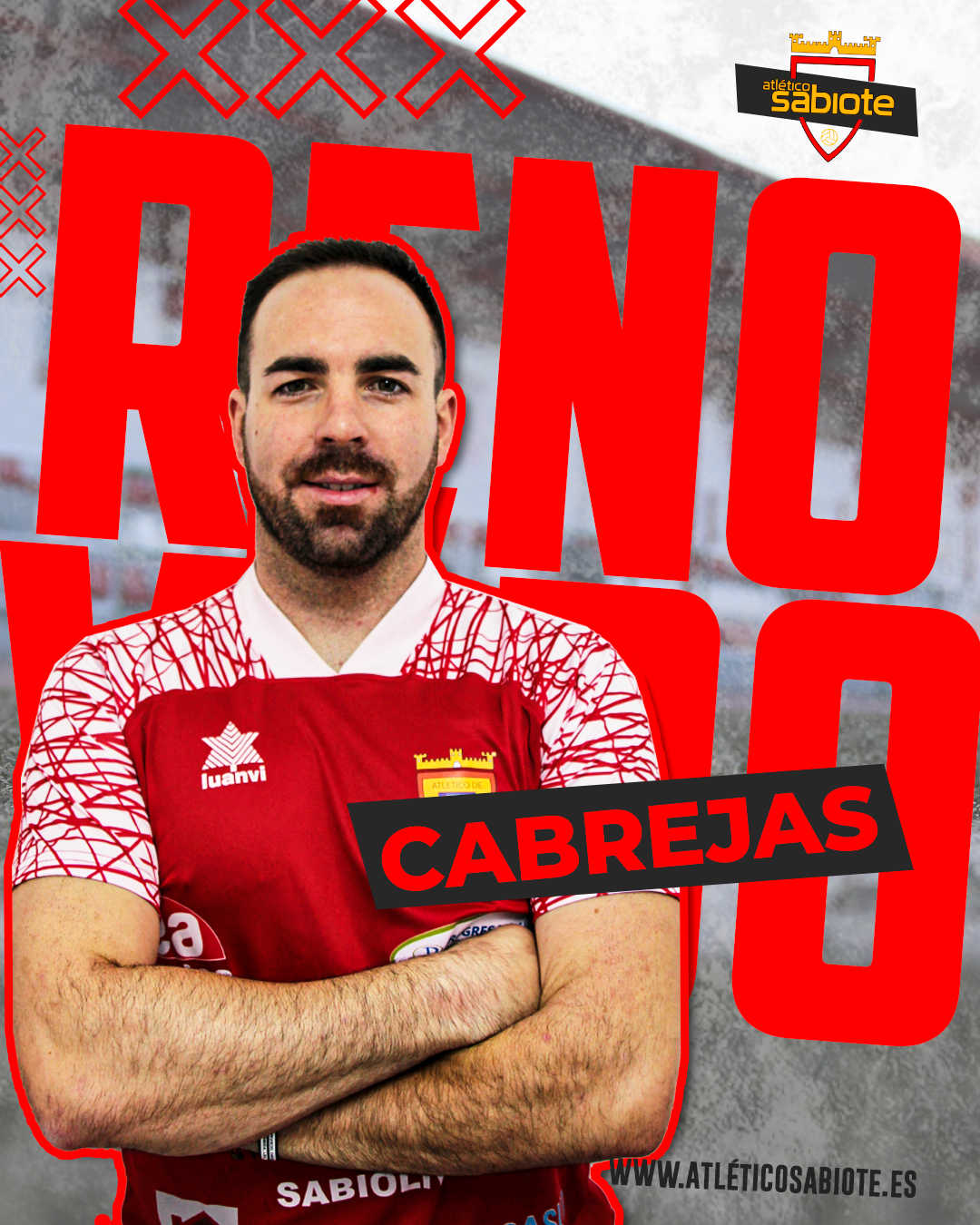 El Atlético Sabiote consolida la línea defensiva con la renovación de Cabrejas